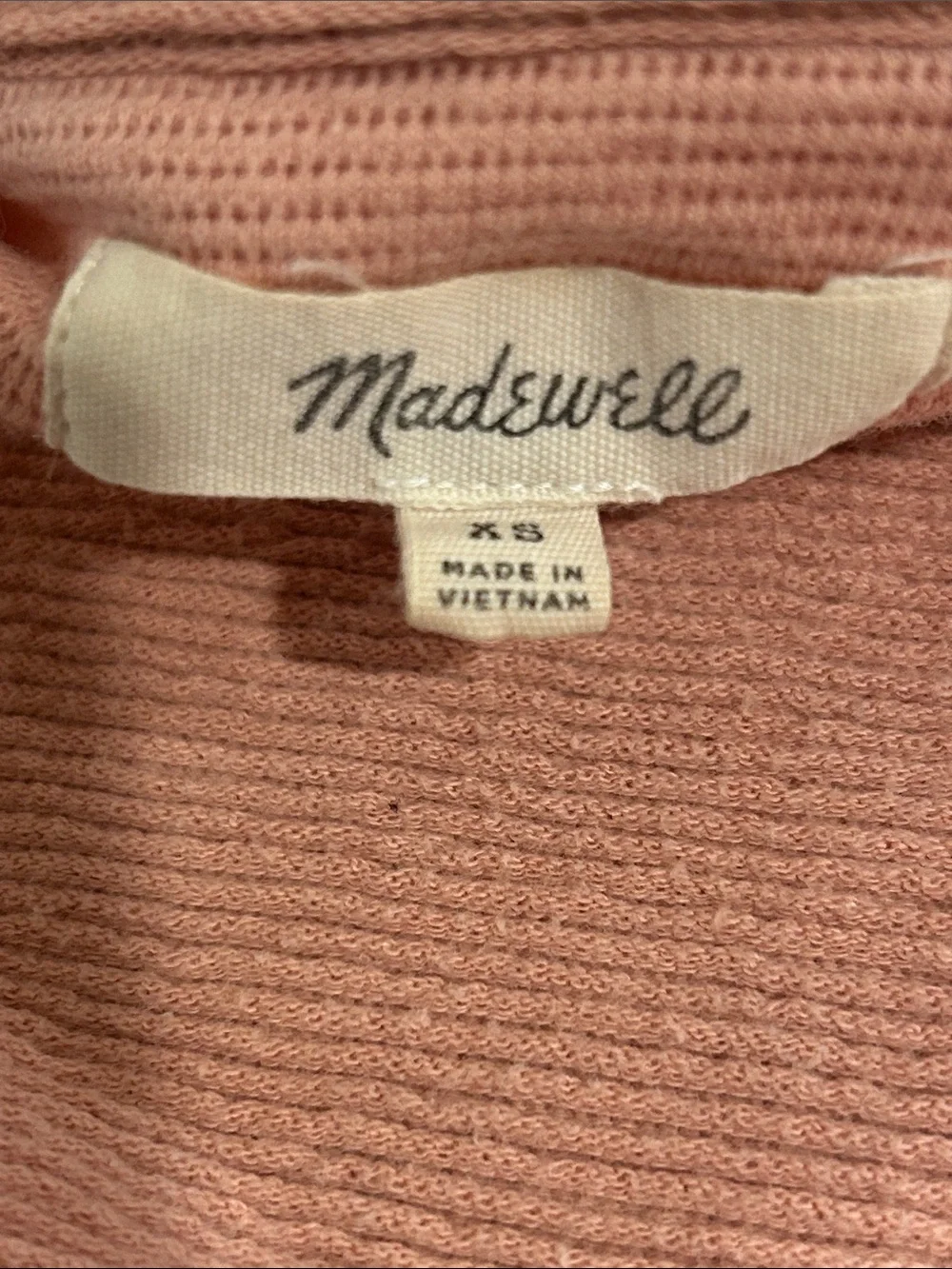 Madewell texture and thread gathered sleeve cropped top Dusty Pink XS ExtraSmall